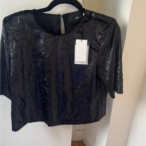 7 for all mankind Elegant Black Shimmer Top NWT